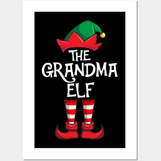 Grandma Elf Matching Family Christmas Posters and Art